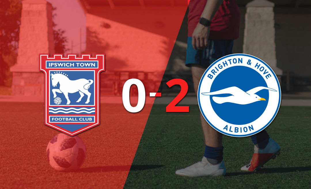 Ipswich Town no pudo ante la contundencia de Brighton and Hove y perdió por 2 a 0