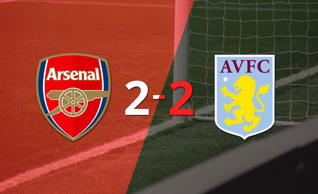 Empate a 2 entre Arsenal y Aston Villa