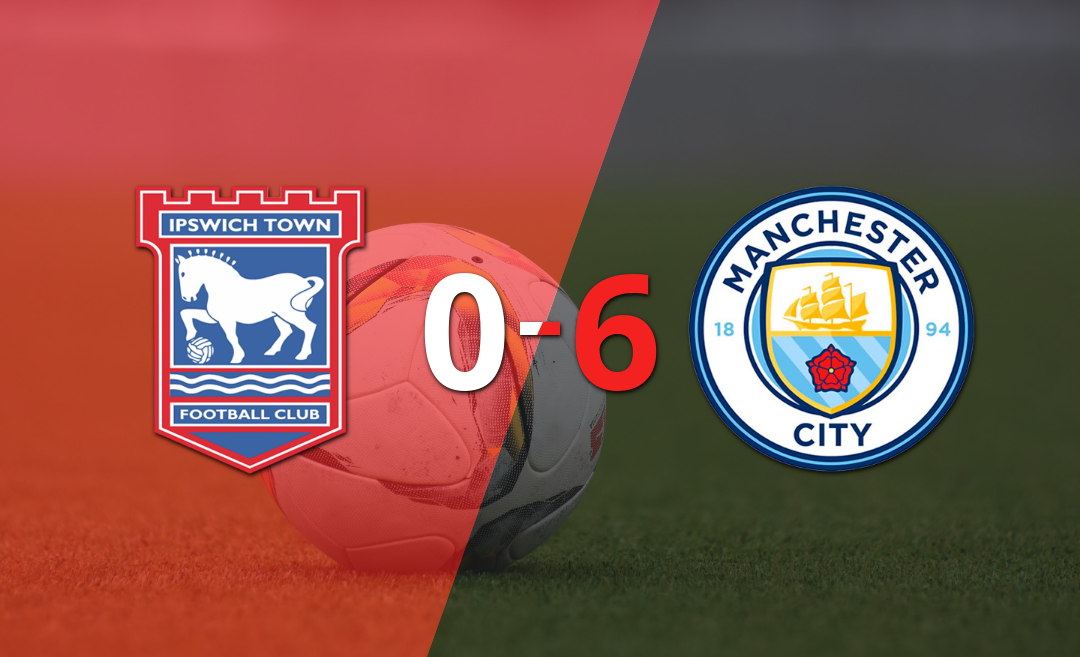 Goleada de Manchester City a Ipswich Town con doblete de Phil Foden incluído