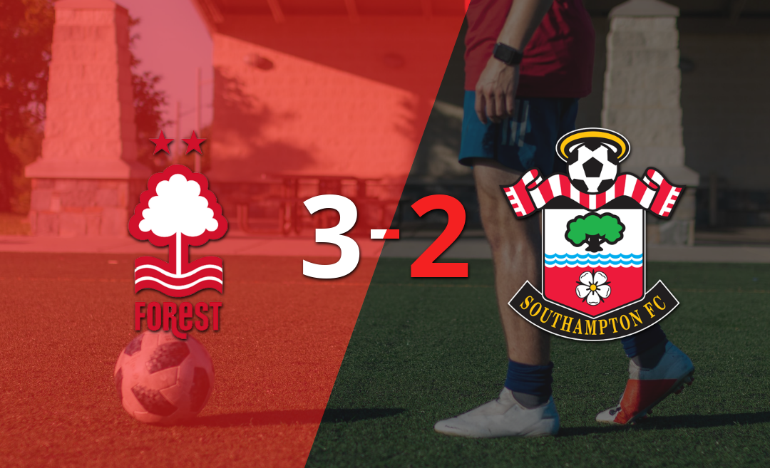 A puro gol, Nottingham Forest se quedó con la victoria frente a Southampton por 3 a 2
