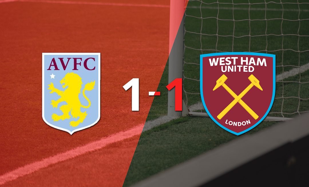Aston Villa y West Ham United se repartieron los puntos en un 1 a 1