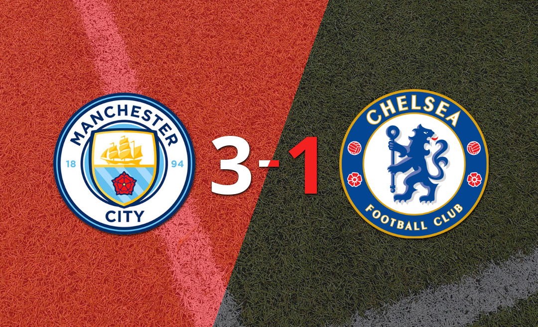 Manchester City logra remontada y gana 3-1 a Chelsea