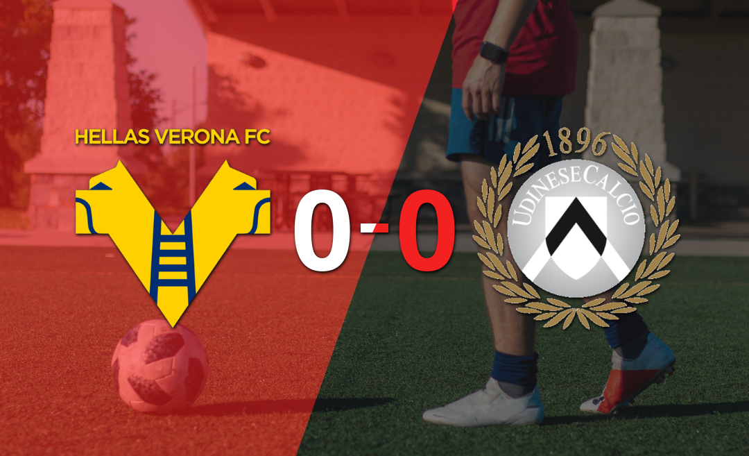 Sin muchas emociones, Hellas Verona y Udinese empataron 0-0