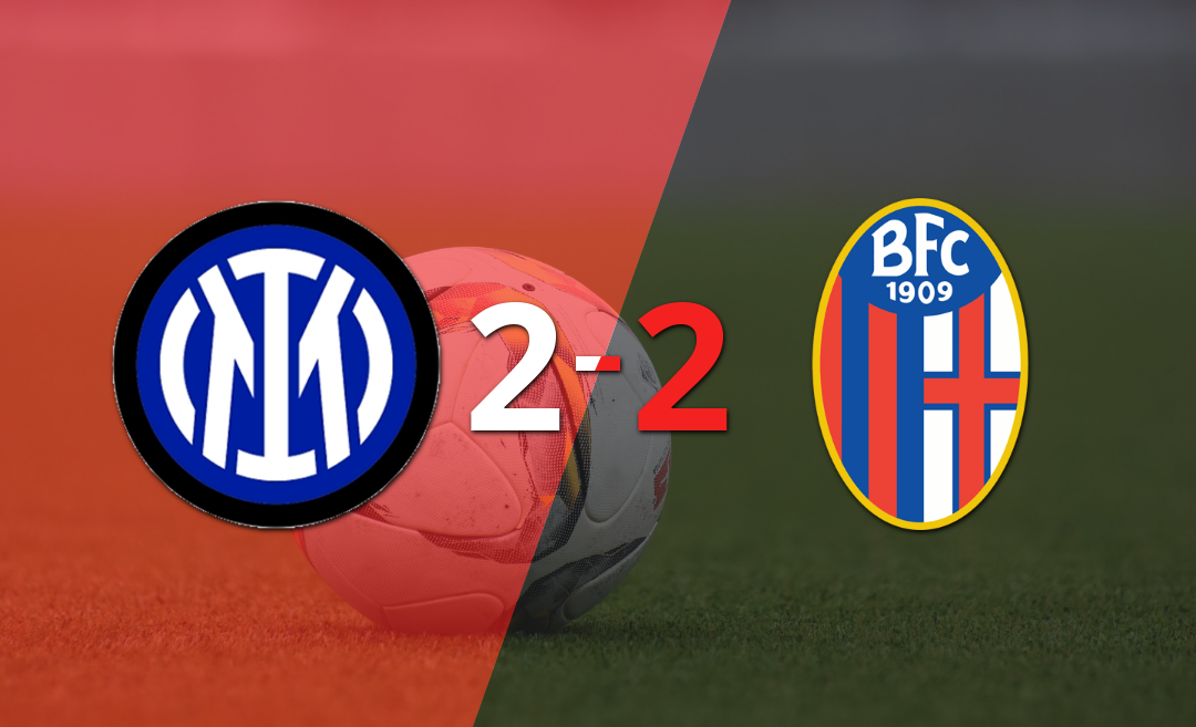 En un emocionante partido, Inter y Bologna empataron 2-2