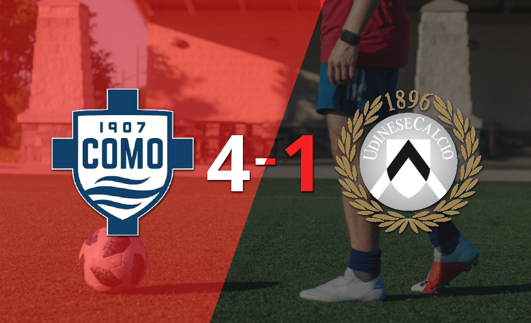Como 1907 fue contundente y goleó 4-1 a Udinese
