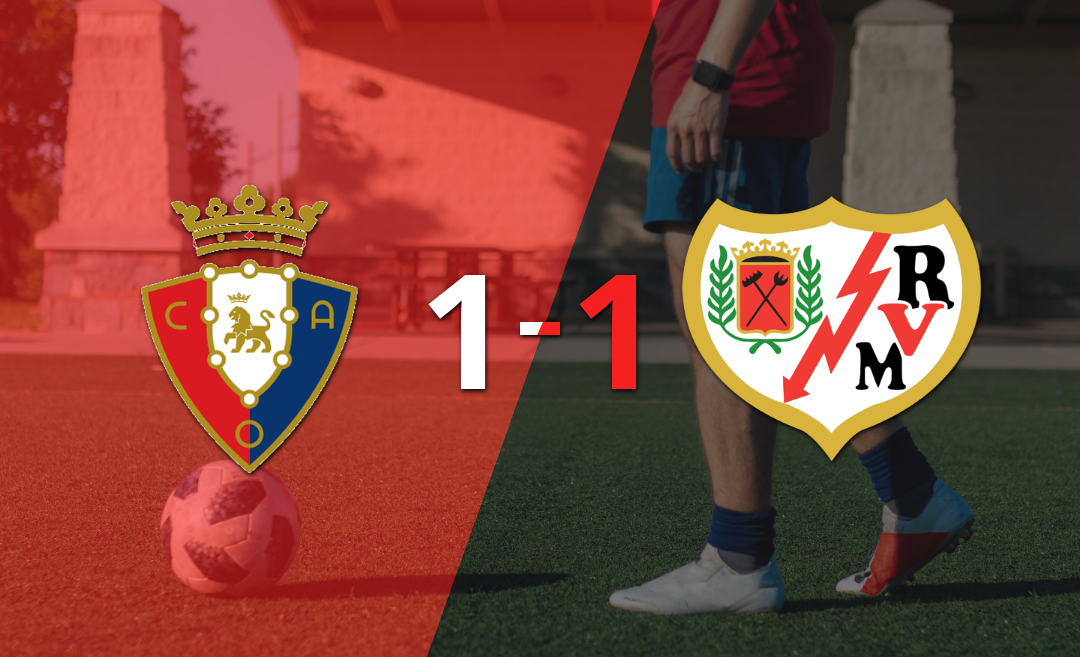 Osasuna y Rayo Vallecano se reparten los puntos y empatan 1-1