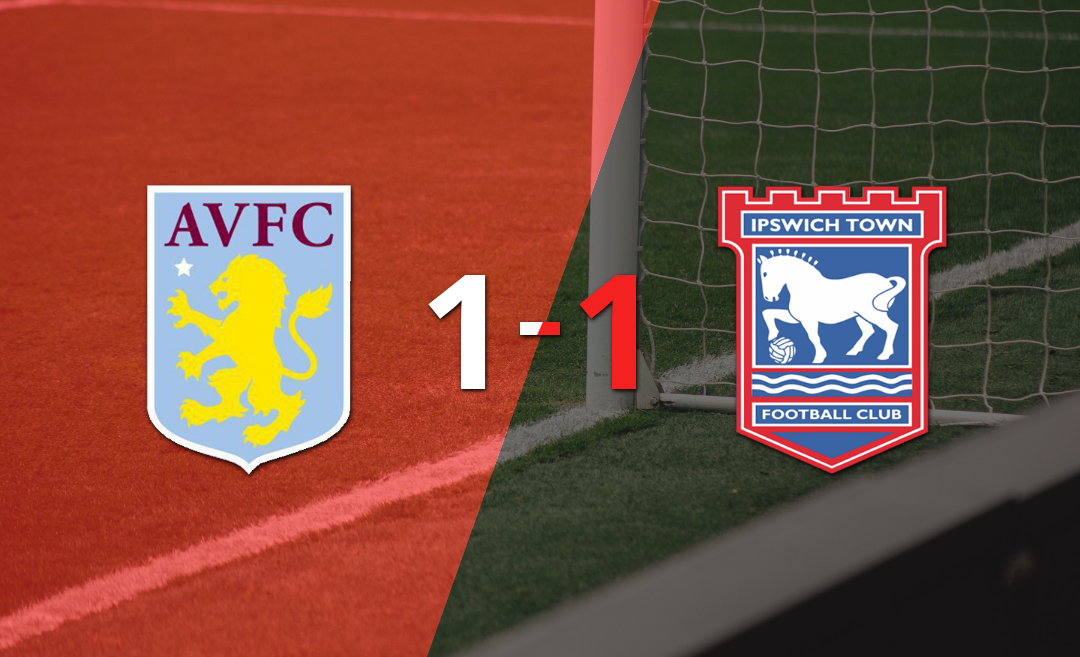 Aston Villa e Ipswich Town se repartieron los puntos en un 1 a 1