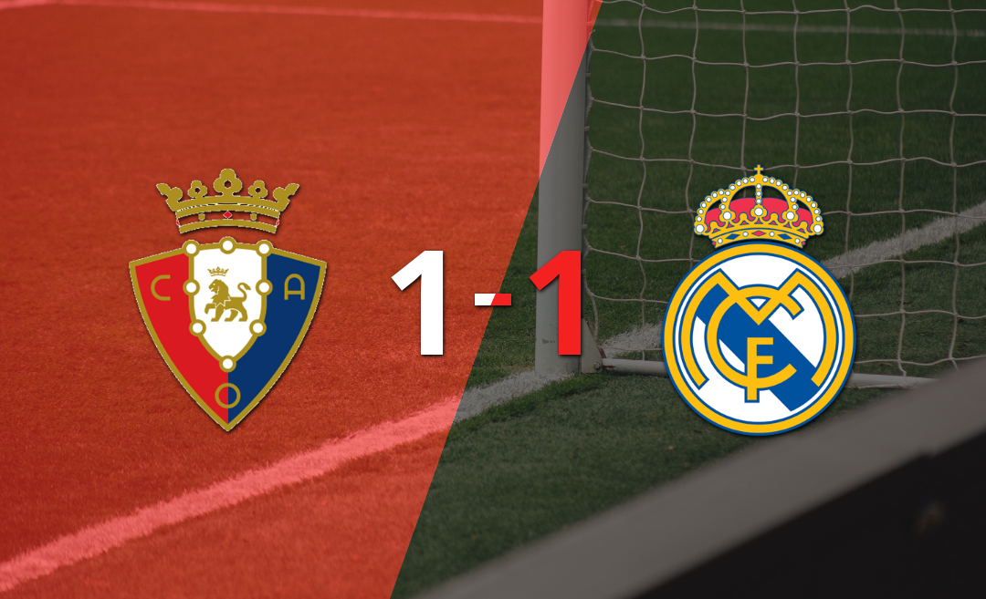 Osasuna logró sacar el empate de local frente a Real Madrid
