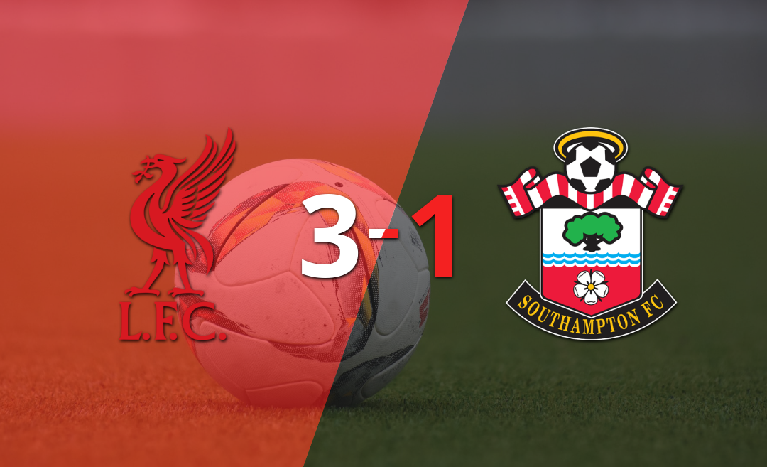 Liverpool se impone con remontada 3-1 sobre Southampton