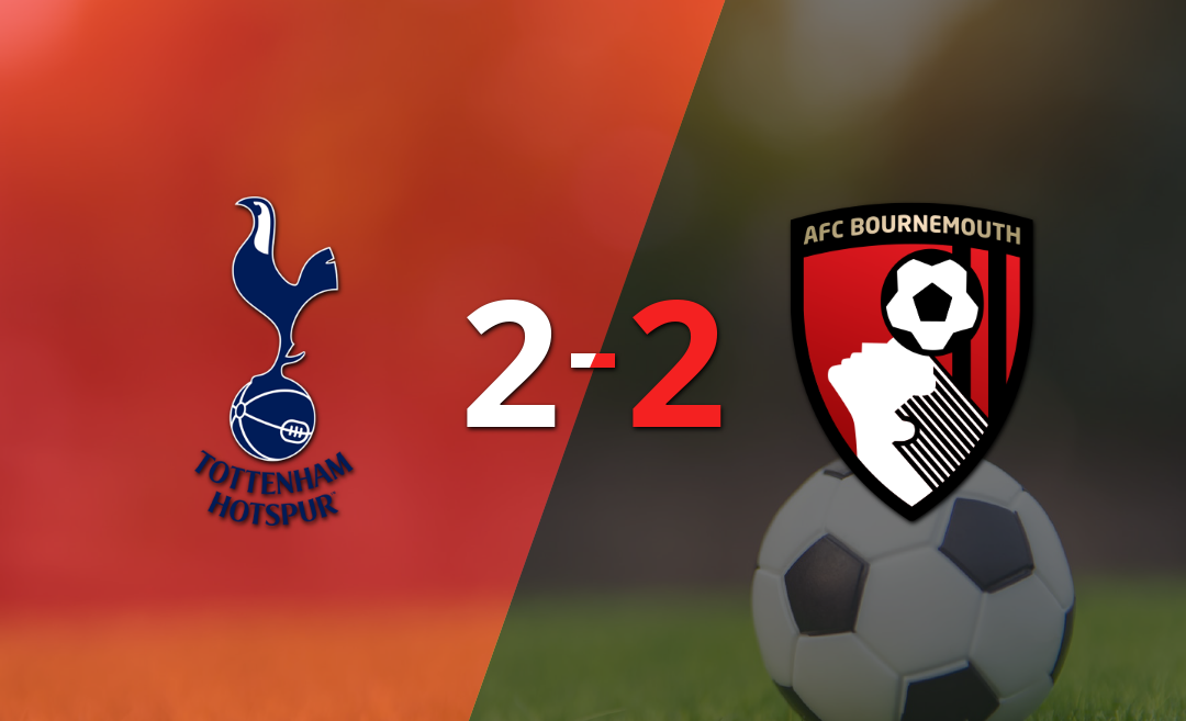 Tottenham y Bournemouth igualaron 2 a 2