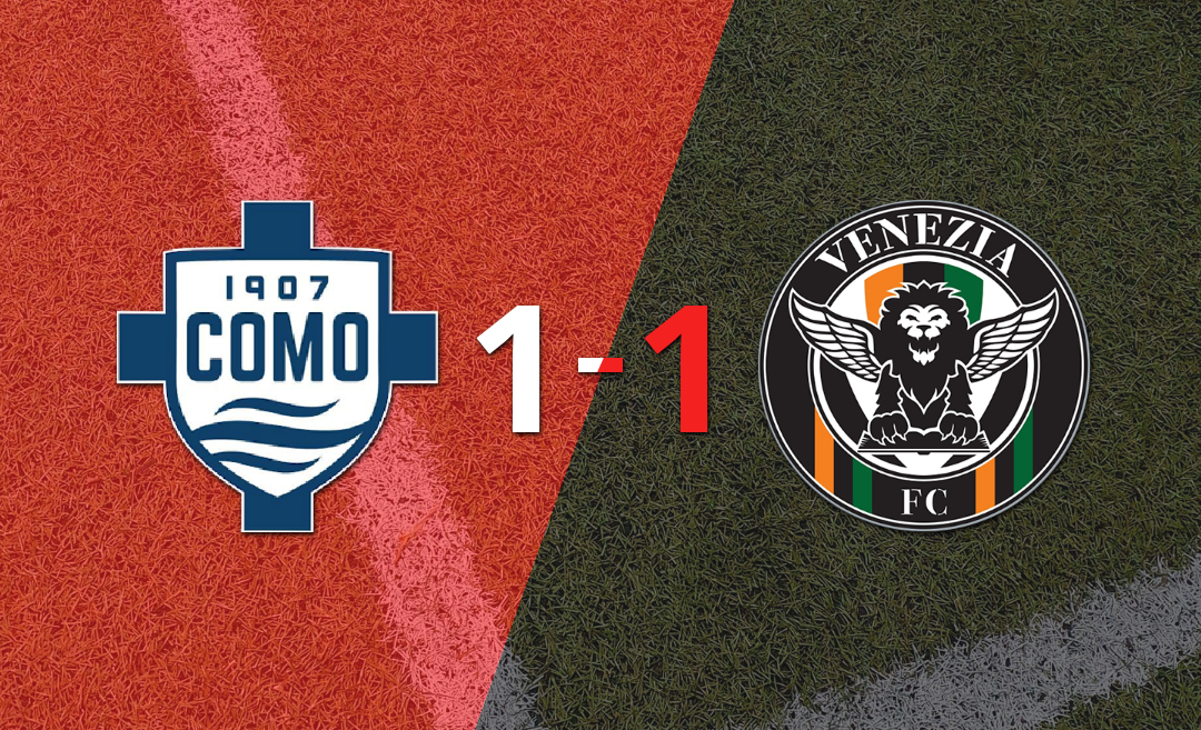 Con un gol agónico, Christian Gytkjaer sentenció el empate entre Venezia y Como 1907