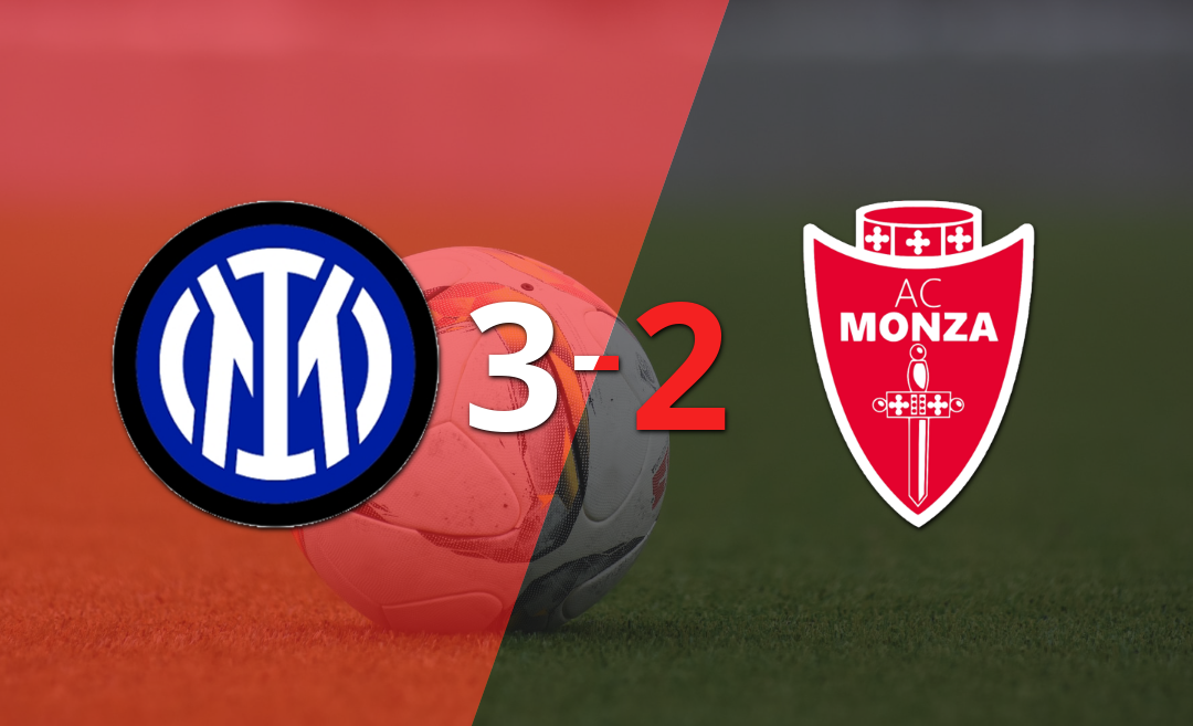 Vibrante 3-2 en el triunfo de Inter sobre Monza