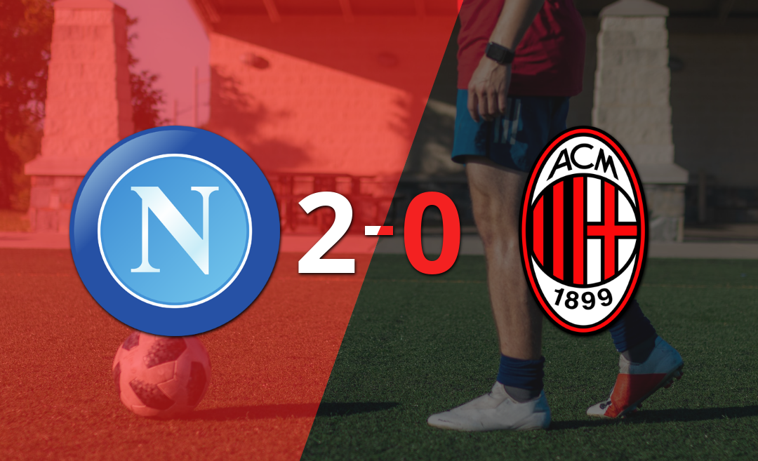 Con dos goles, Napoli se impuso a Milan en el estadio Diego Armando Maradona