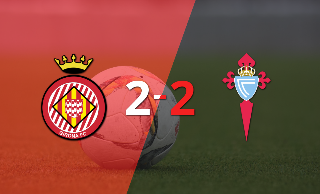 En un emocionante partido, Girona y Celta empataron 2-2