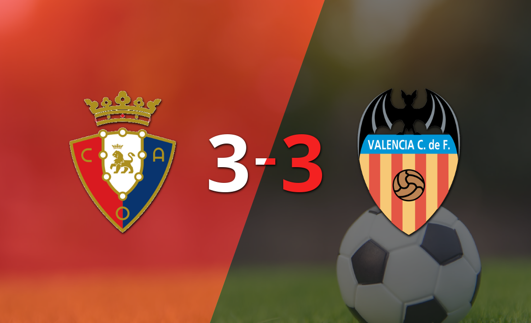 Osasuna empata ante Valencia pese al doblete de Aimar Oroz