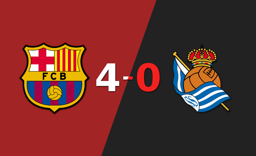 Barcelona fue contundente y goleó 4-0 a Real Sociedad