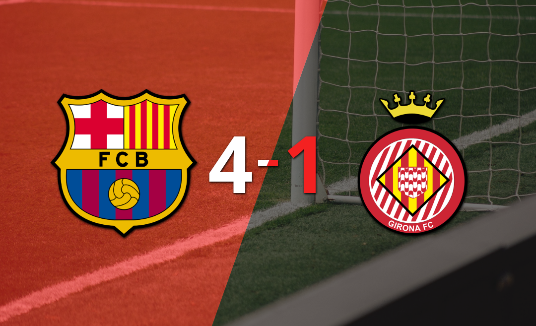 Girona cayó ante Barcelona con dos goles de Robert Lewandowski