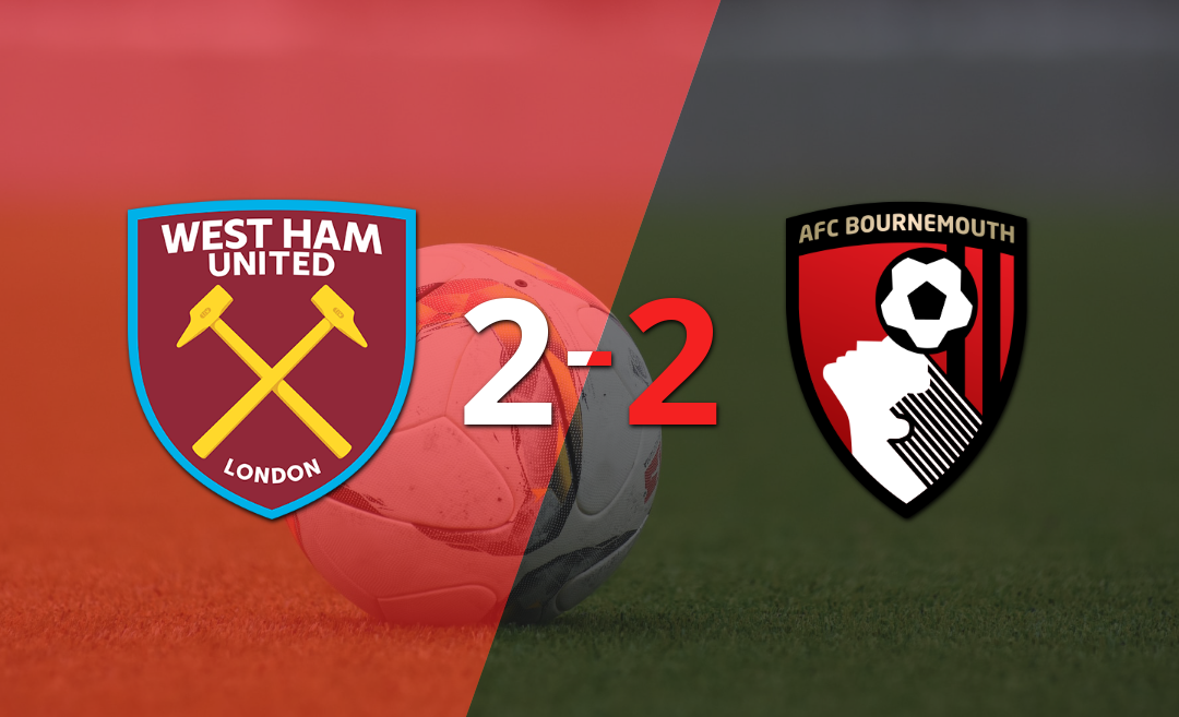 Doblete de Evanilson en el empate a 2 entre Bournemouth y West Ham United