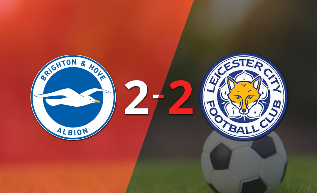 Con dos goles de João Pedro, Brighton and Hove igualó ante Leicester City