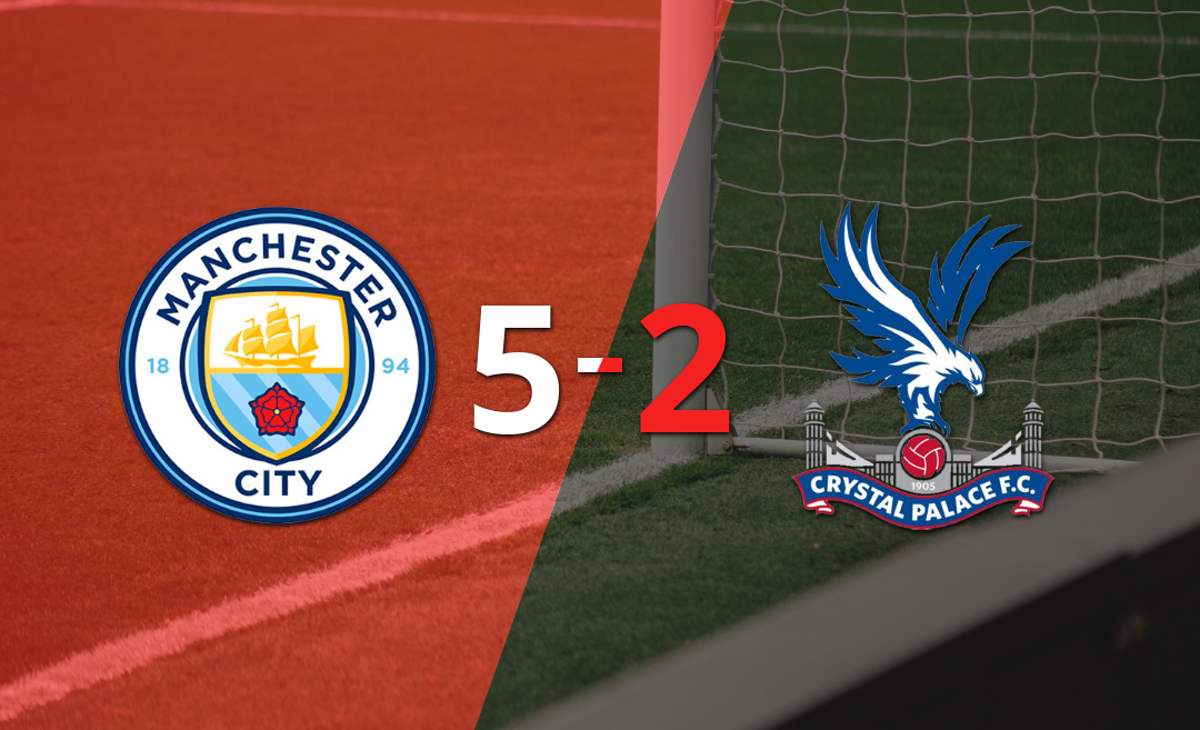 Tranquila victoria de Manchester City por 5 a 2 frente a Crystal Palace