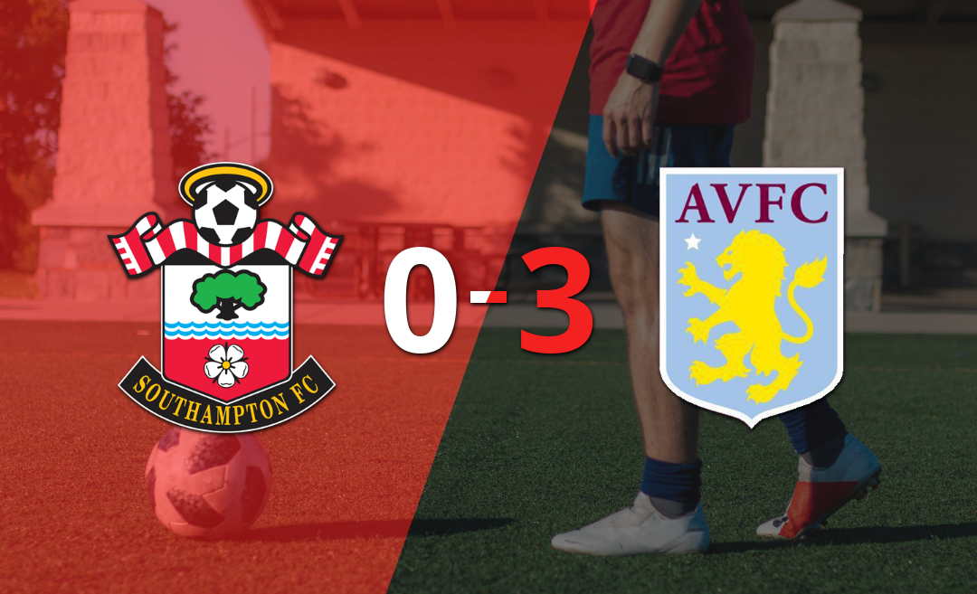 Aston Villa goleó a Southampton con un contundente 3 a 0