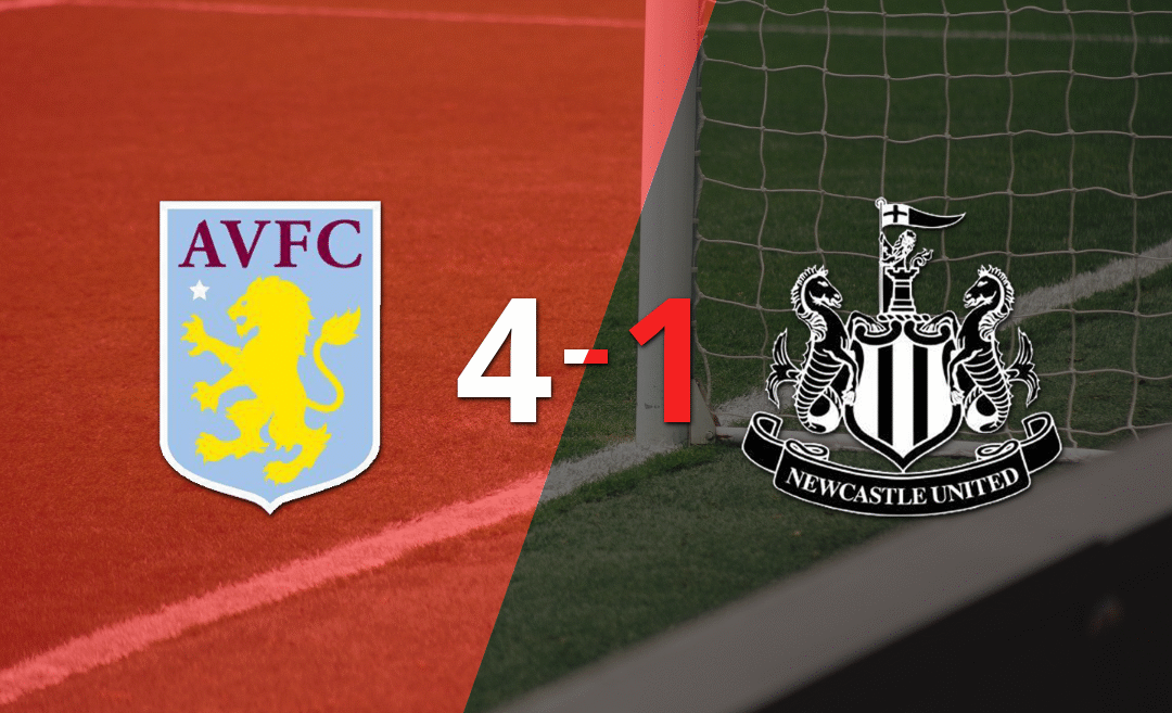 Aston Villa sentenció con goleada 4-1 a Newcastle United