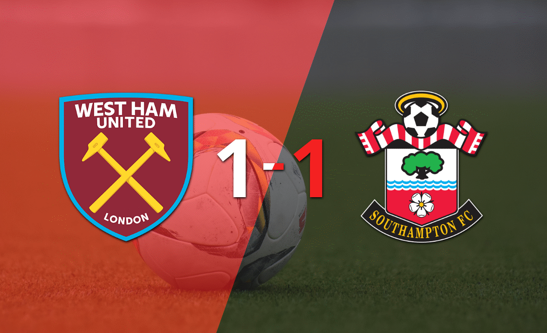 Southampton rescató un empate agónico frente a West Ham United