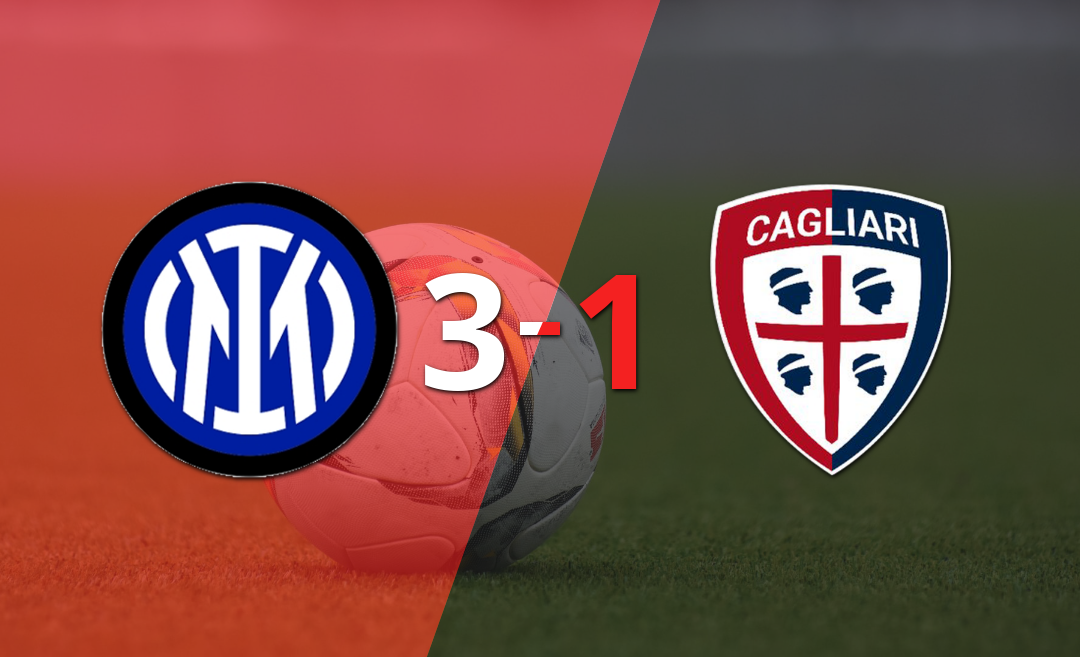 Sin muchas complicaciones, Inter venció 3-1 a Cagliari