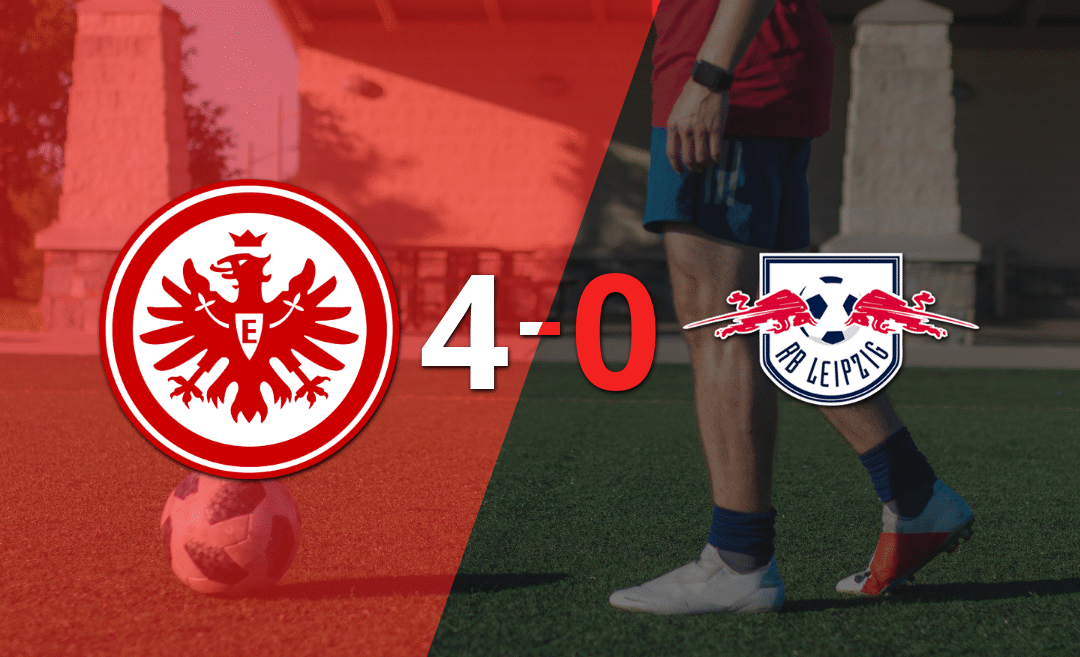 Eintracht Frankfurt derrotó sin complicaciones a RB Leipzig con doblete de Ansgar Knauff