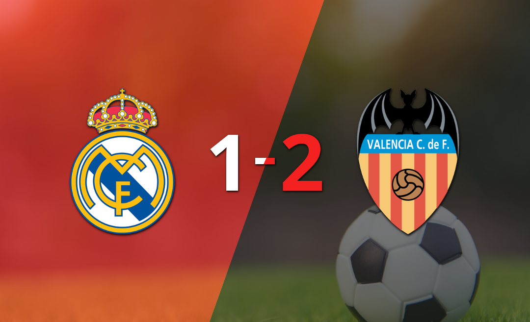 Real Madrid no logró superar la firmeza de Valencia y cayó 2 a 1 tras un gol agónico