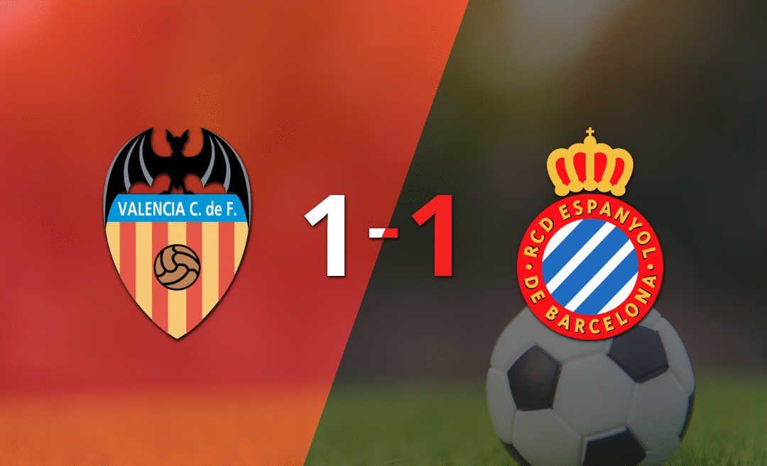 Valencia resolvió su juego de la fecha 33 con un empate 1-1 frente a Espanyol