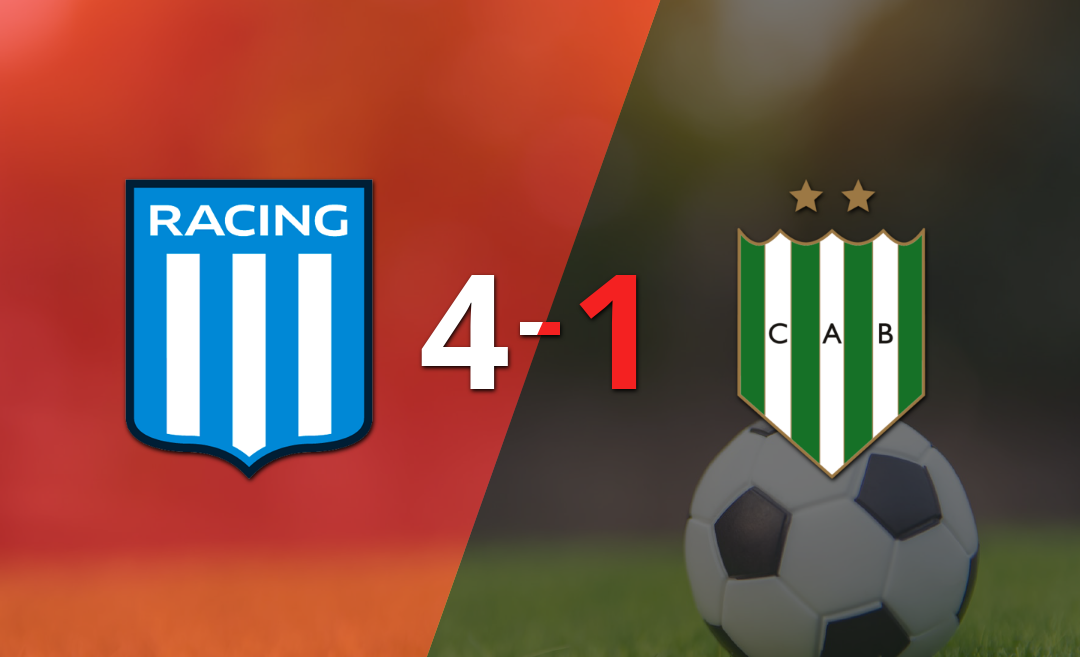 Con triplete de Adrián Martínez, Racing Club goleó a Banfield 4-1