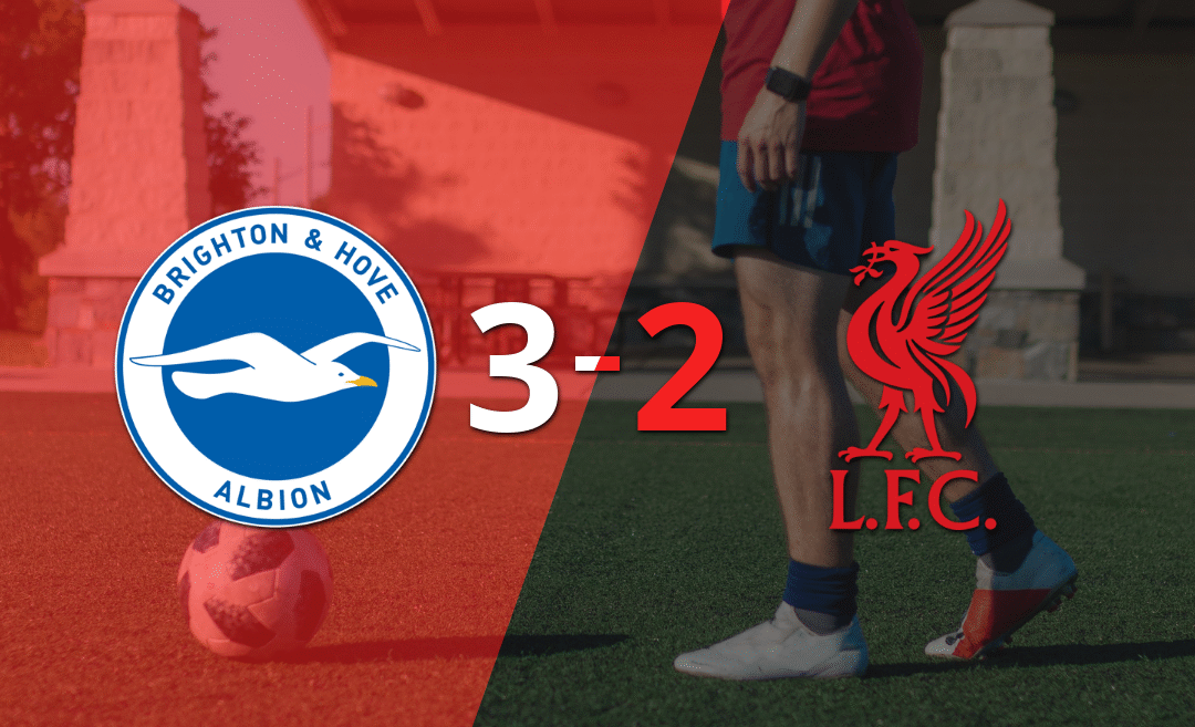 Emocionante partido termina con victoria de Brighton and Hove 3-2 ante Liverpool