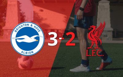 Emocionante partido termina con victoria de Brighton and Hove 3-2 ante Liverpool
