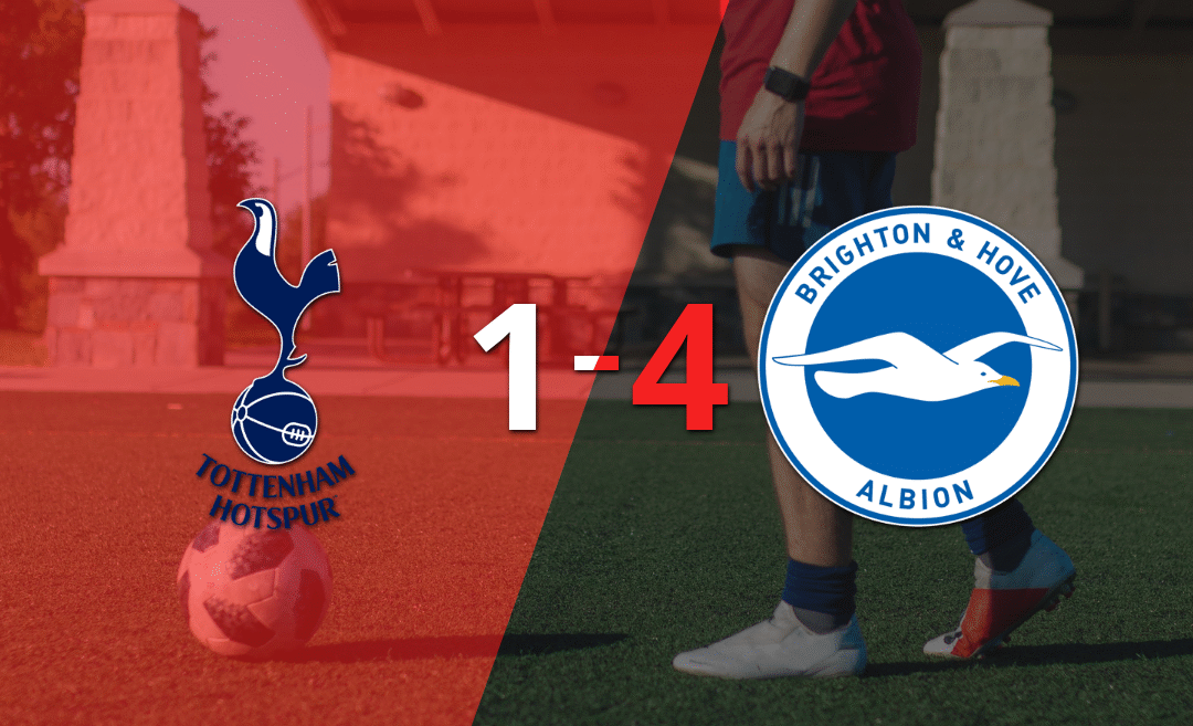 Brighton and Hove lo dio vuelta y se despachó con una goleada 4-1 frente a Tottenham
