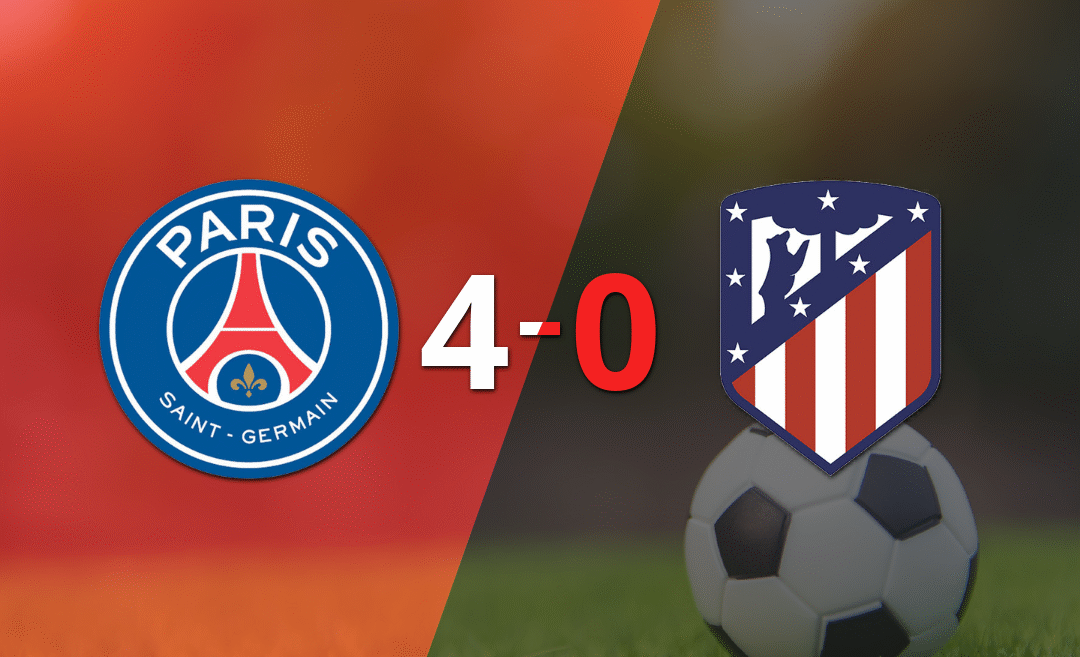 Goleada de PSG 4 a 0 sobre Atlético de Madrid