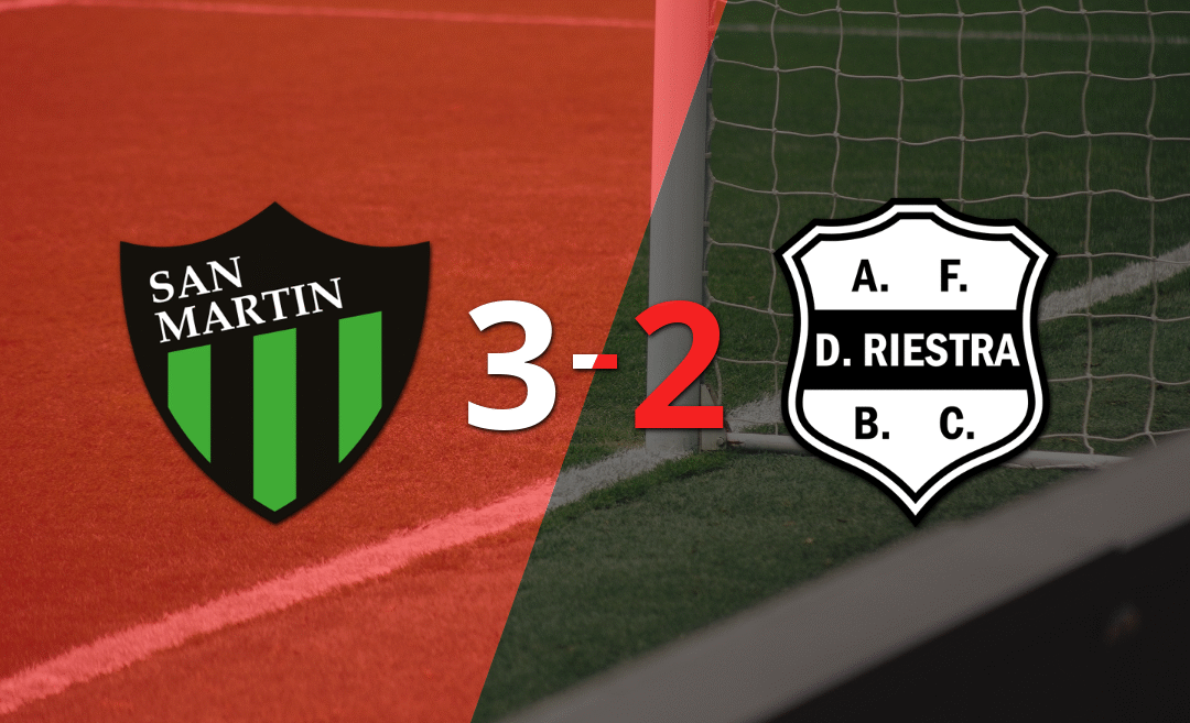 San Martín (SJ) gana 3-2 a Dep. Riestra con doblete de Horacio Tijanovich