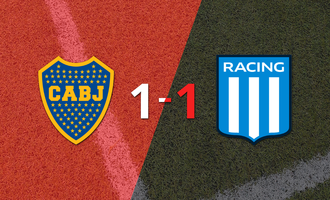 Sobre el final, Milton Giménez marcó el gol del empate entre Boca Juniors y Racing Club