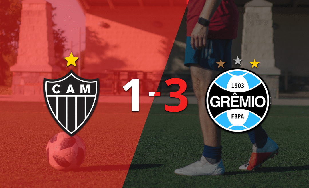 Grêmio logró dar vuelta el marcador y vencer 3-1 a Atlético Mineiro
