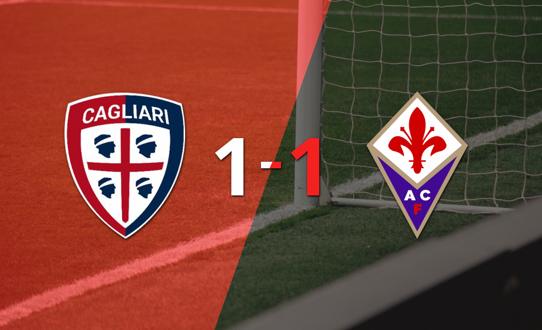 Cagliari empató 1-1 contra Fiorentina sobre el final del partido en el arranque del torneo