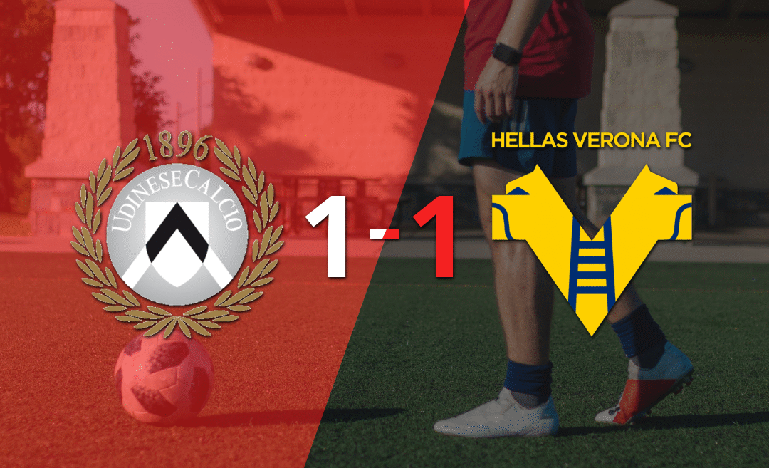 Udinese y Hellas Verona se reparten los puntos y empatan 1-1 en el inicio del torneo