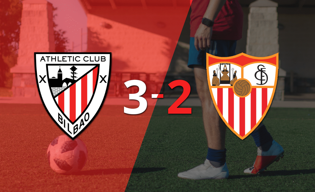 A puro gol, Athletic Bilbao se quedó con la victoria frente a Sevilla por 3 a 2