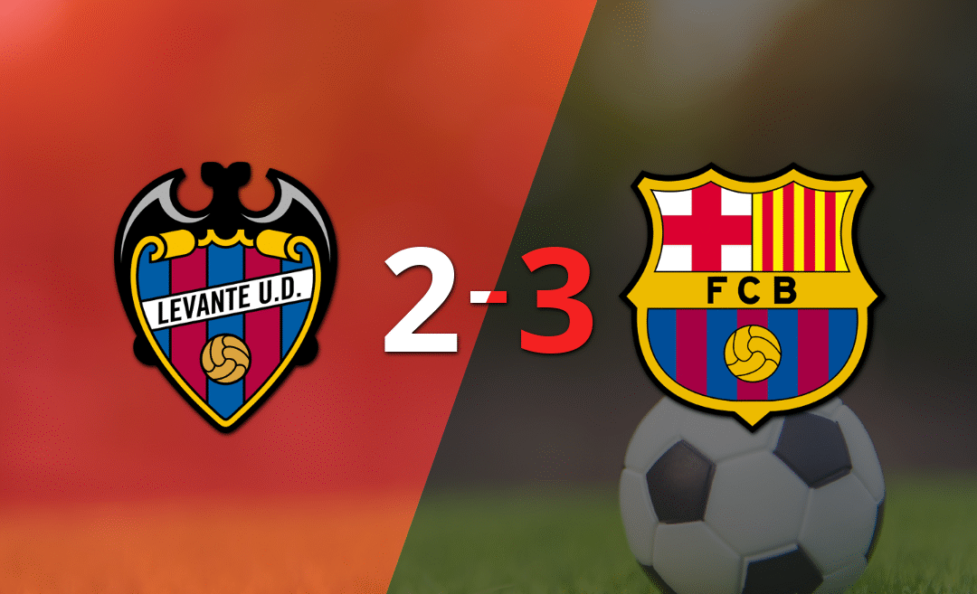 Barcelona consigue emocionante triunfo sobre Levante por 3 a 2